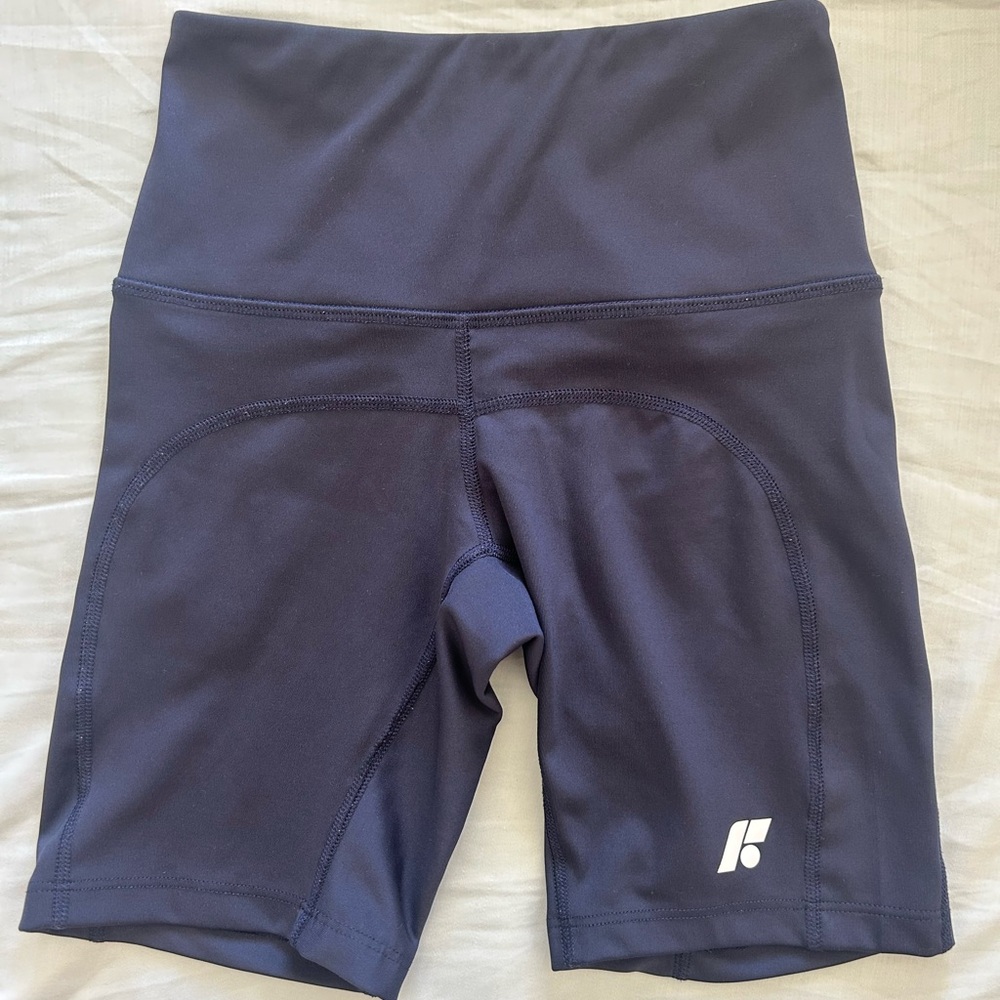 High-Waist Navy Bike Shorts